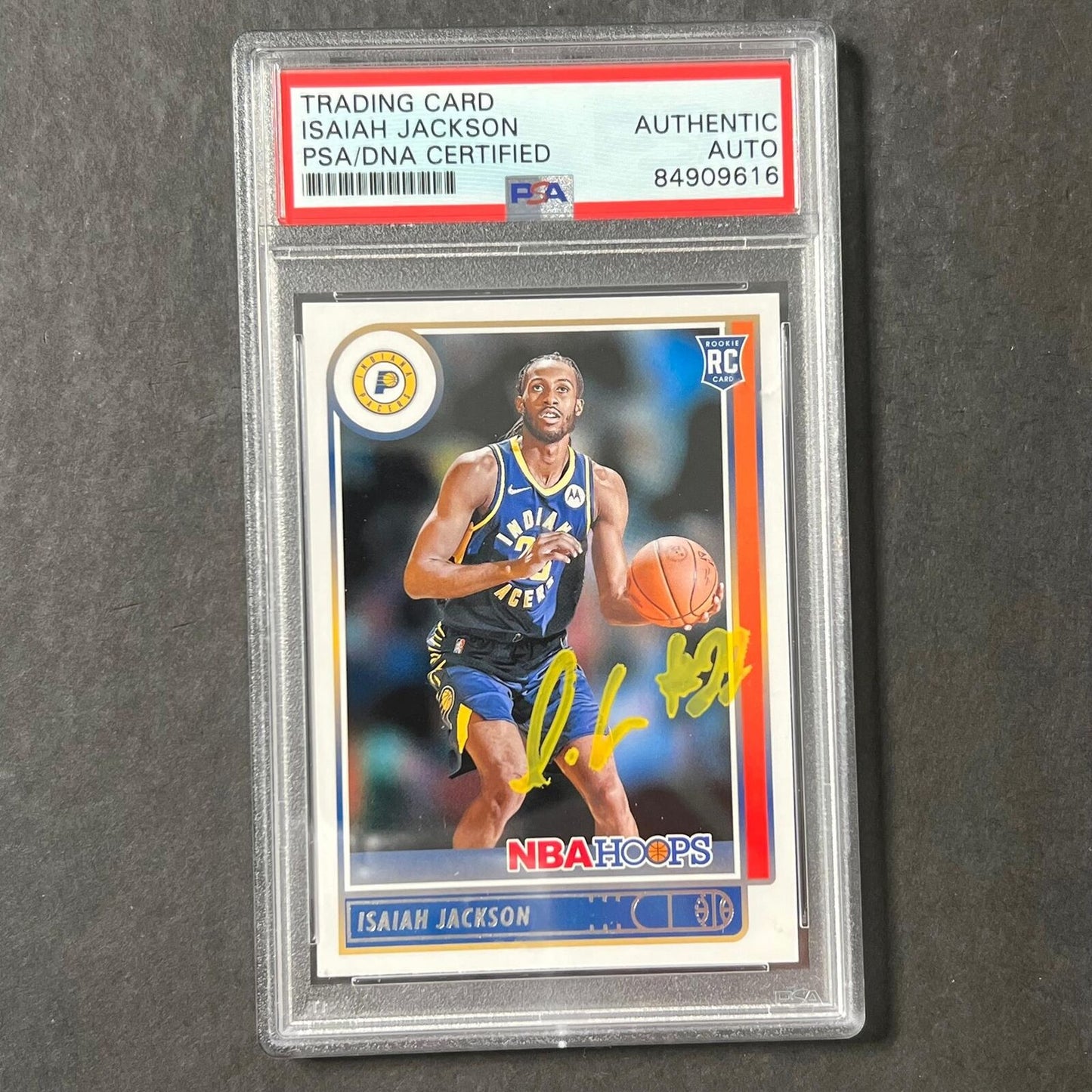 2021-22 NBA Hoops #223 Isaiah Jackson Signed Card AUTO PSA Slabbed Pacers