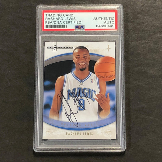 2007-08 NBA Fleer Basketball #18 Rashard Lewis Signed Card AUTO PSA/DNA Slabbed