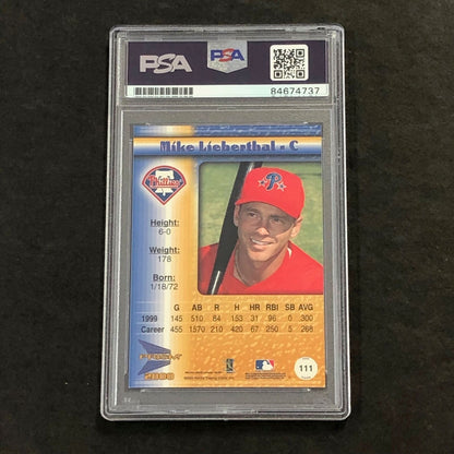 2000 Prizm #111 Mike Lieberthal Signed Card PSA Slabbed Auto 10 Phillies