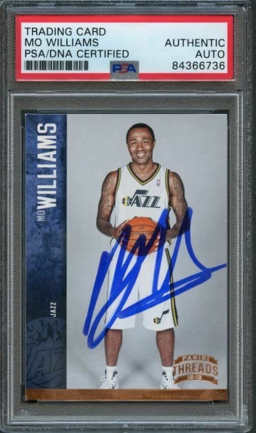 2012-13 Panini Threads #62 Mo Williams Signed Card AUTO PSA Slabbed Jazz