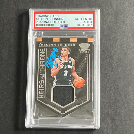 2019-20 Panini Crown Royale #HT-KJ Keldon Johnson Signed Card PSA Slabbed Spurs