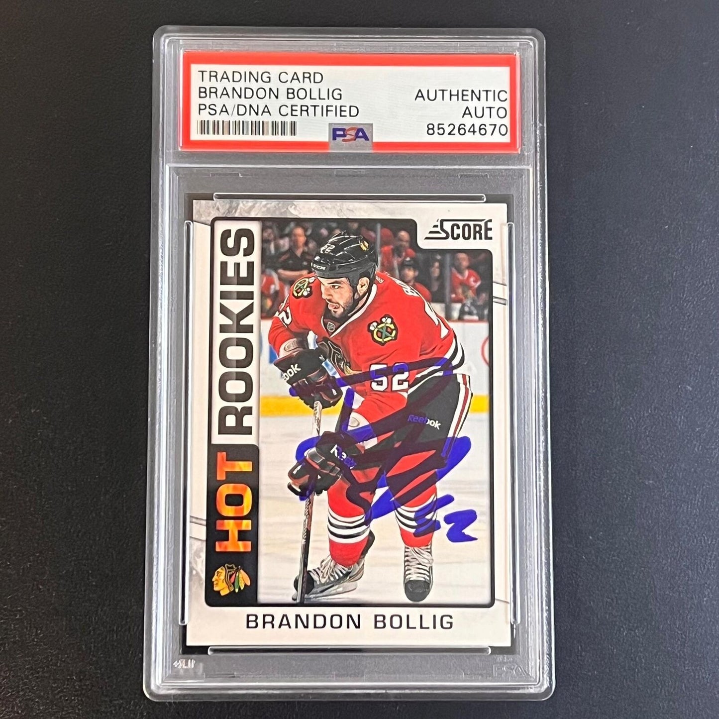 2012-13 Panini Hot Rookies #515 Brandon Bollig Signed Card PSA Slabbed Blackhawk