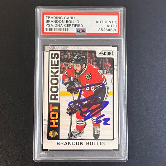 2012-13 Panini Hot Rookies #515 Brandon Bollig Signed Card PSA Slabbed Blackhawk