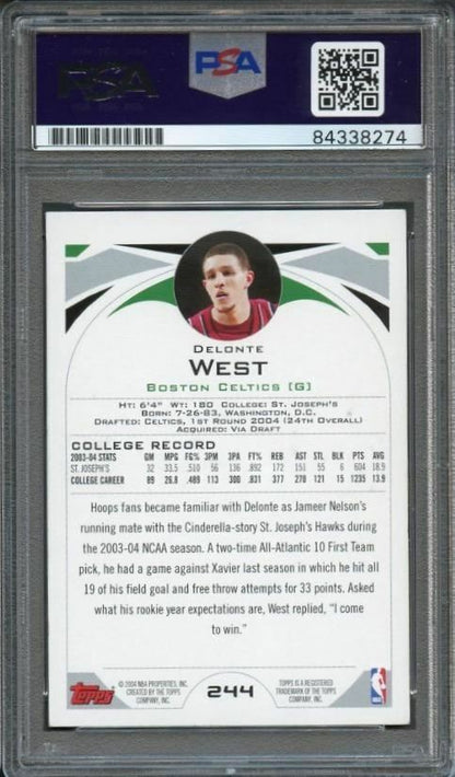 2004-05 Topps #244 Delonte West Signed Card AUTO PSA Slabbed RC Celtics