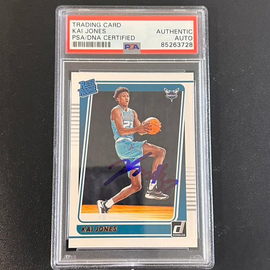 2021-22 Panini Donruss Rated Rookie #232 Kai Jones Signed AUTO PSA Slabbed Horne