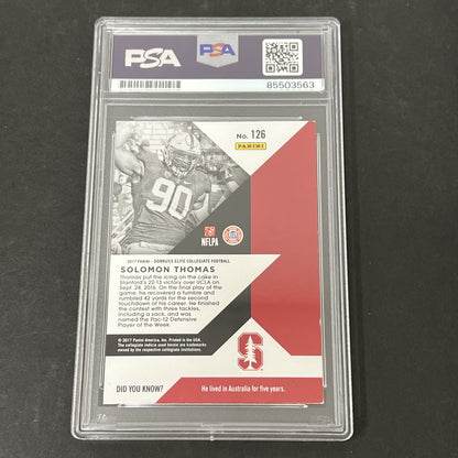 Panini Donruss Elite Collegiate #126 Solomon Thomas signed card