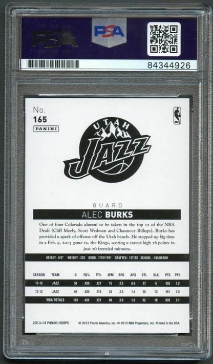 2013-14 NBA Hoops #165 Alec Burks Signed Card AUTO PSA Slabbed Jazz