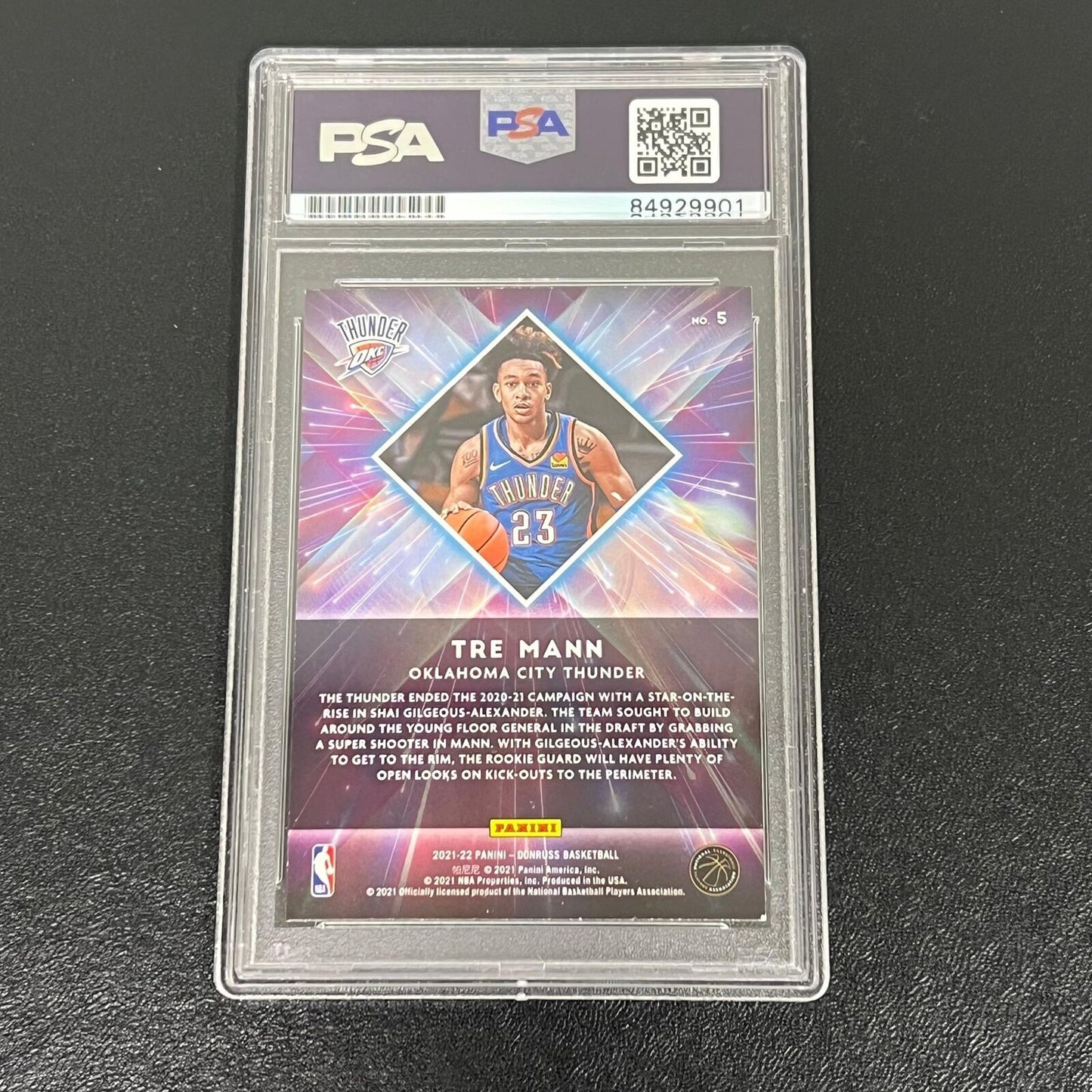 2021-22 Panini Donruss #5 Tre Mann Signed AUTO PSA Slabbed Thunder