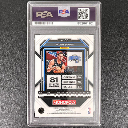 2022-23 Panini Prizm Monopoly #65 Jalen Suggs Signed Card AUTO PSA Slabbed Magic