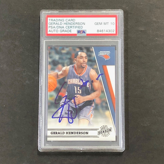 2010-11 Panini Season Update #76 Gerald Henderson Signed AUTO 10 PSA Slabbed Bob