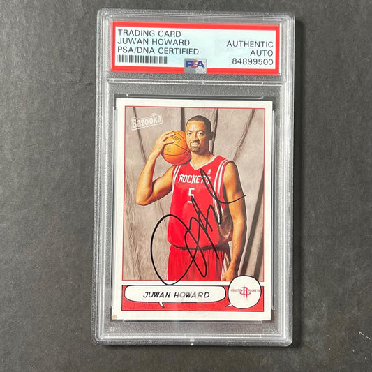 2005 Topps Bazooka #96 Juwan Howard Signed Card AUTO PSA/DNA Slabbed Rockets