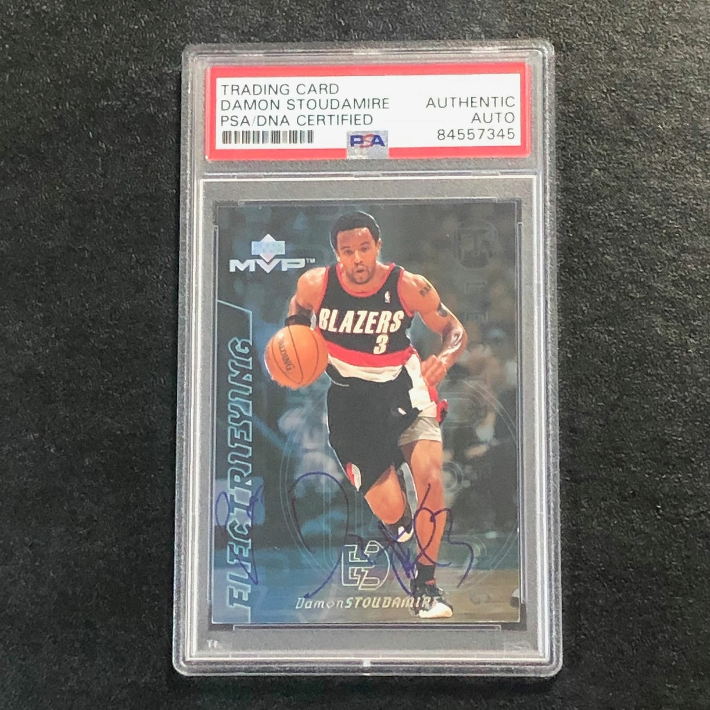 2000-01 Upper Deck MVP Electrifying #E3 DAMON STOUDAMIRE Signed Card AUTO PSA Sl