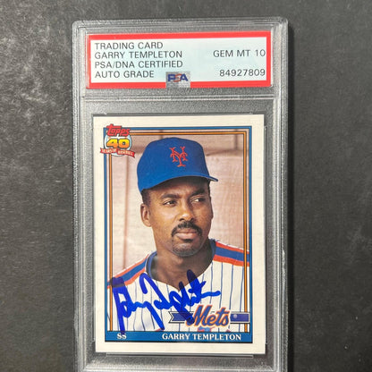 1991 Topps Traded #118T Garry Templeton Signed Card PSA Slabbed Auto Mets