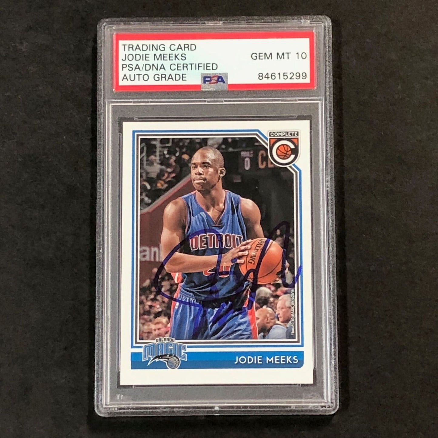 2016-17 Panini Complete #190 Jodie Meeks Signed Card AUTO 10 PSA Slabbed Magic