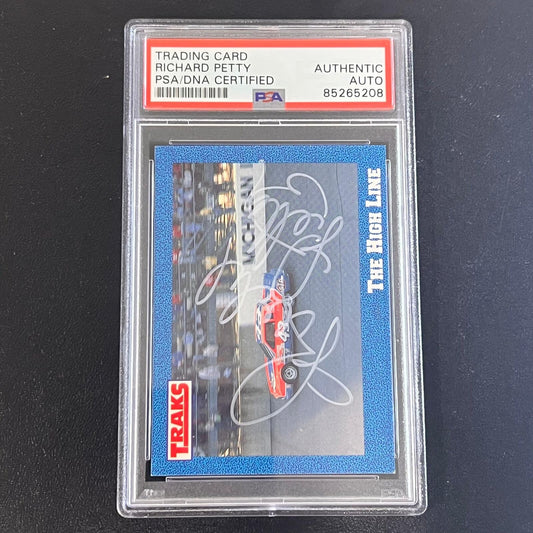 1991 Traks Race #24 Richard Petty Signed Card AUTO PSA Slabbed Nascar