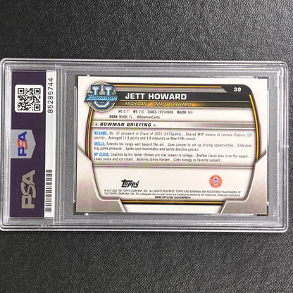 2023 Bowman Basketball #3 Jett Howard Signed Card AUTO 10 PSA Slabbed RC Michiga