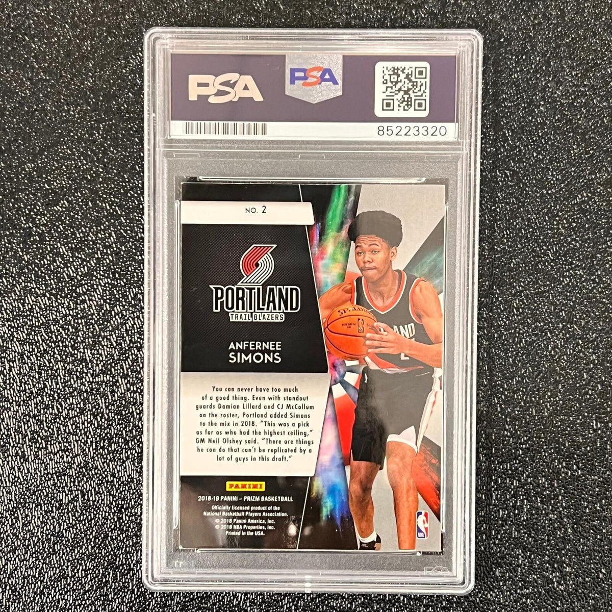 2018-19 Panini Prizm Freshman Phenoms #2 ANFERNEE SIMONS Signed Rookie Card AUTO