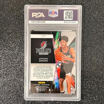 2018-19 Panini Prizm Freshman Phenoms #2 ANFERNEE SIMONS Signed Rookie Card AUTO