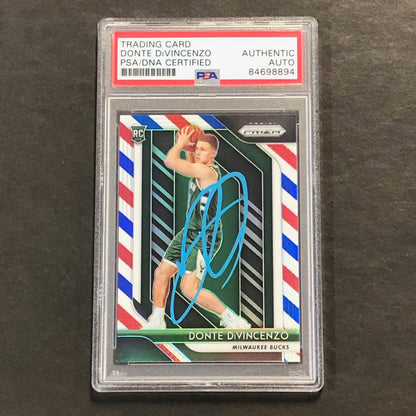 2018-19 Panini Prizm #246 DONTE DIVINCENZO Signed Card AUTO PSA/DNA Slabbed RC B