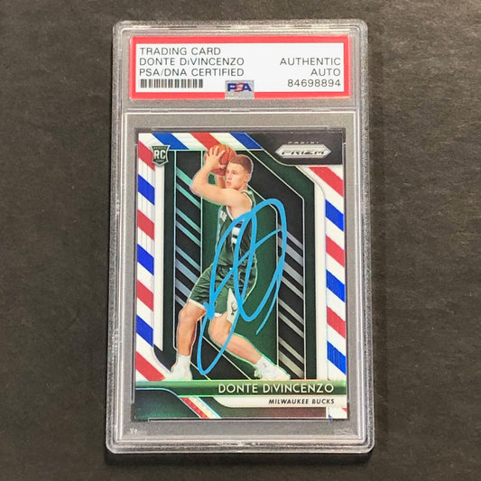 2018-19 Panini Prizm #246 DONTE DIVINCENZO Signed Card AUTO PSA/DNA Slabbed RC B