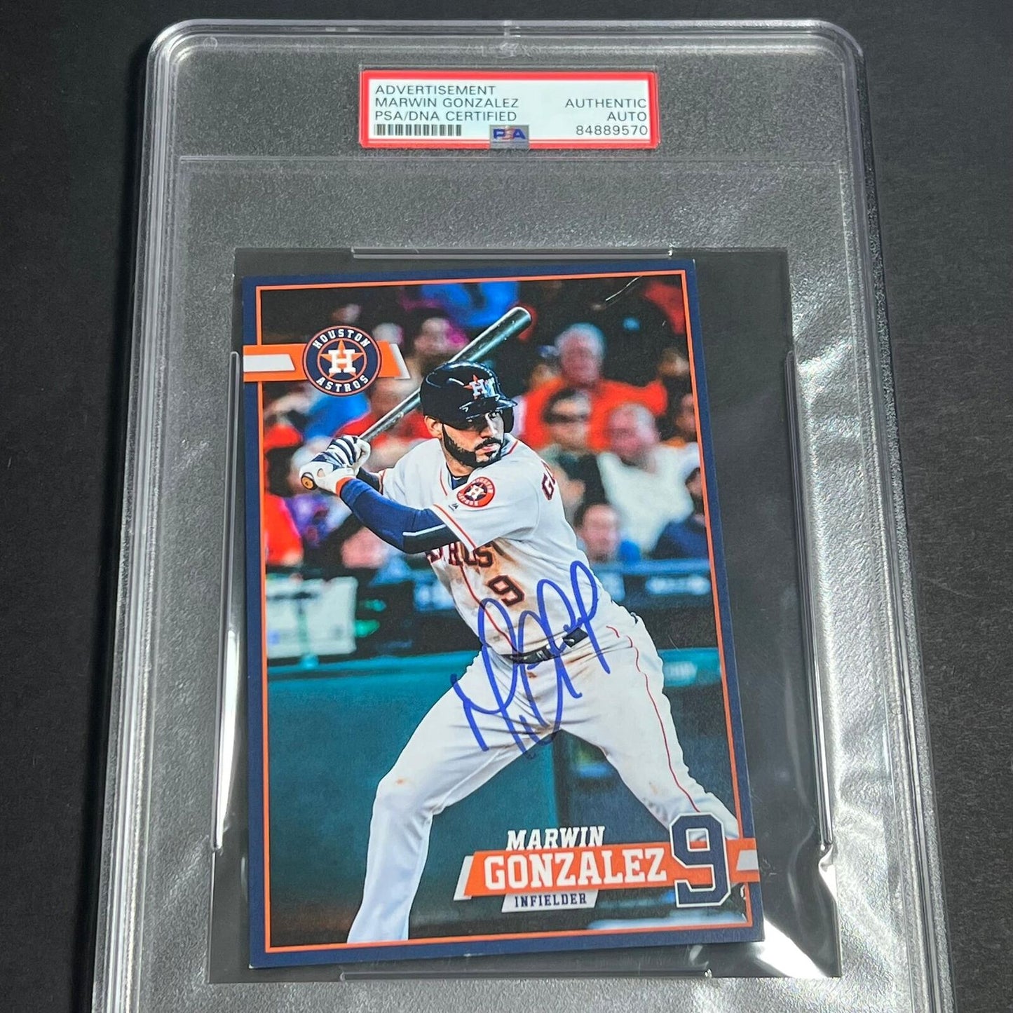 Marwin Gonzalez signed Promo Card PSA/DNA Encapsulated Houston Astros autographe