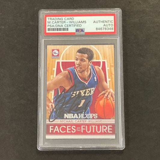 2014-15 Panini Hoops #4 Michael Carter-Williams Signed Card PSA Slabbed 76ers