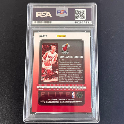 2021-22 Panini Donruss Elite #149 Duncan Robinson Signed Card AUTO PSA Slabbed H