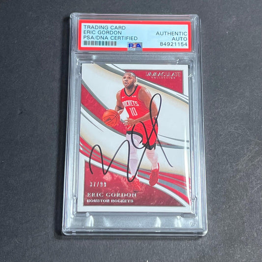 2019-20 Panini Immaculate Collection #63 Eric Gordon Signed Card AUTO PSA Slabbe