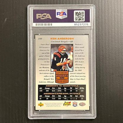 1997 Upperdeck #199 Ken Anderson Signed card PSA AUTO slabbed Bengals