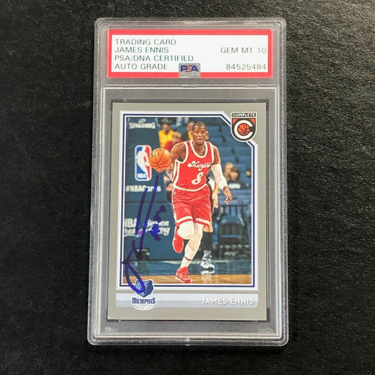 2016-17 Panini Complete #86 JAMES ENNIS Signed Card AUTO 10 PSA Slabbed Grizzlie