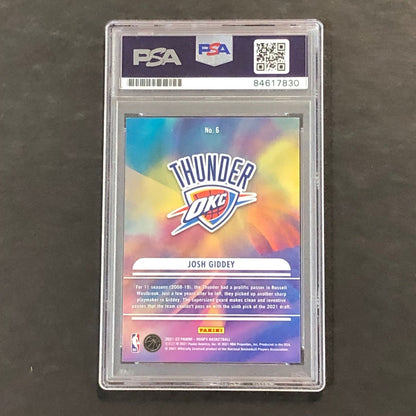 2021-22 NBA Hoops #6 Josh Giddey Signed Card AUTO PSA Slabbed RC Thunder