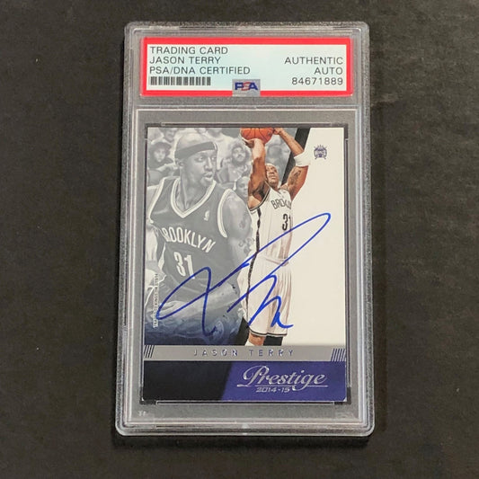 2014-15 Panini Prestige #52 Jason Terry Signed Card PSA Slabbed Kings
