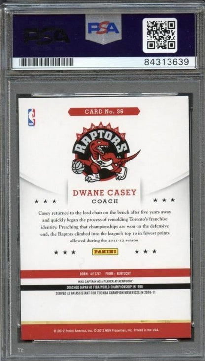 2012-13 NBA Hoops #36 Dwane Casey Signed Card AUTO Grade 10 PSA Slabbed Raptors