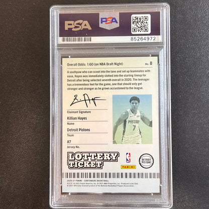 2020-21 Panini-Contenders #8 Killian Hayes Signed Card AUTO PSA Slabbed RC Pisto