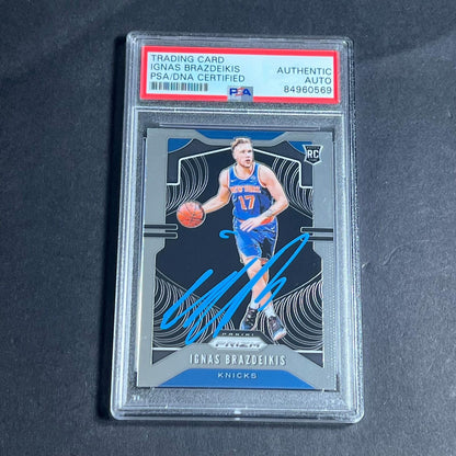 2019-20 Panini Prizm #284 Ignas Brazdeikis Signed AUTO PSA Slabbed RC Knicks