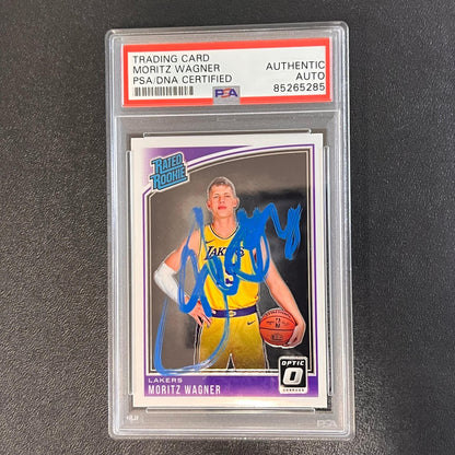 2018-19 Panini Donruss Rated Rookie #197 Moritz Wagner Signed Card AUTO PSA Slab