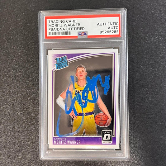 2018-19 Panini Donruss Rated Rookie #197 Moritz Wagner Signed Card AUTO PSA Slab