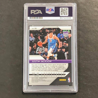 2018-19 Panini Prizm #191 JUSTIN JACKSON Signed Card AUTO PSA Slabbed Kings