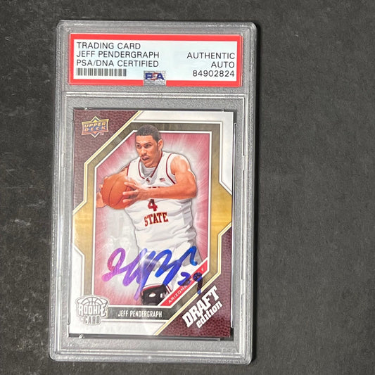 2009-10 Upper Deck Draft #45 Jeff Pendergraph Signed Card AUTO PSA Slabbed ASU