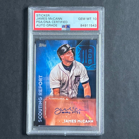 2015 Topps #SRA-JM Brian McCann Signed Card AUTO 10 PSA Slabbed Tigers