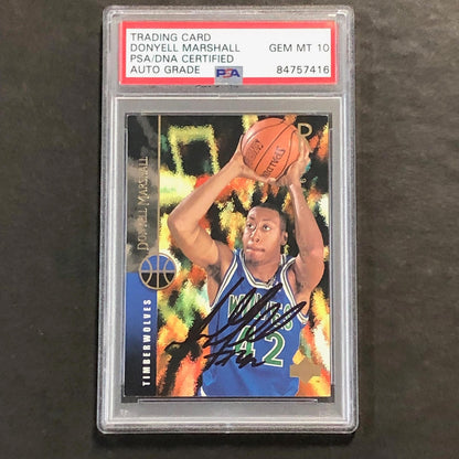 1994 UpperDeck #63 Donyell Marshall Signed Card AUTO PSA/DNA Slabbed Timberwolve