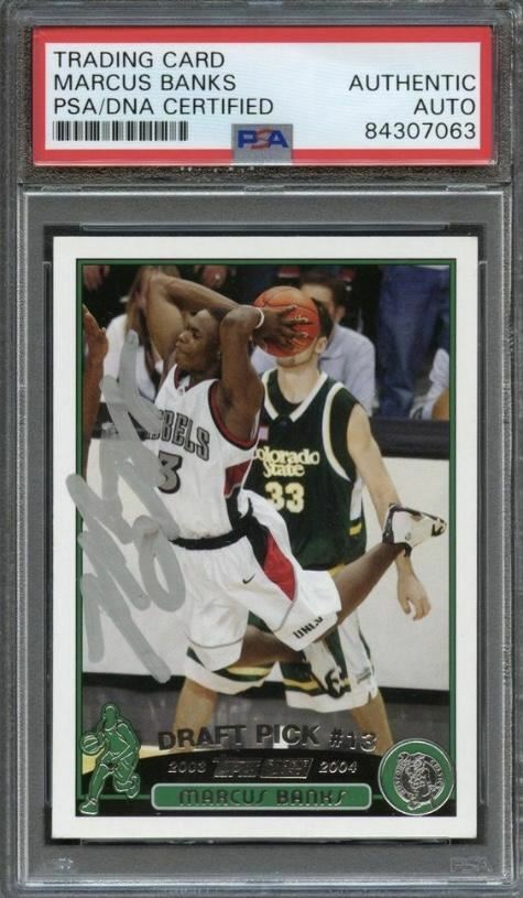 2003-04 Topps #233 Marcus Banks Signed Card AUTO PSA Slabbed