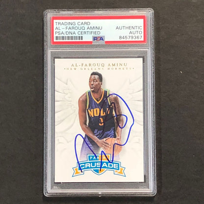 2012-13 Panini Crusade #20 Al-Farouq Aminu Signed Card AUTO PSA Slabbed Hornets