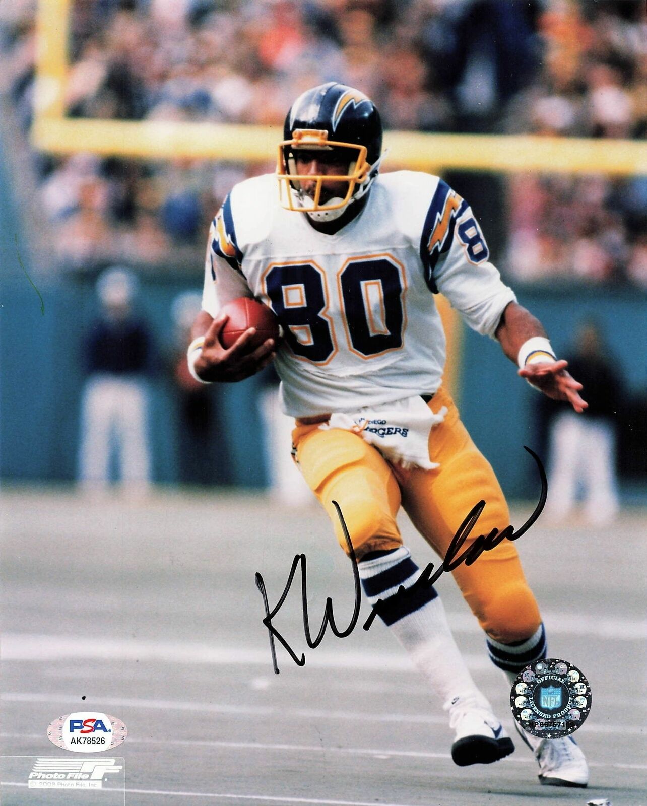 KELLEN WINSLOW Signed 8x10 photo PSA/DNA San Diego Chargers Autographed