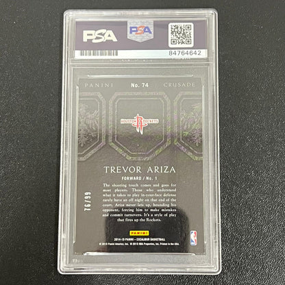2014-15 Panini Crusade #74 Trevor Ariza Signed Card PSA 76/99 Slabbed Rockets