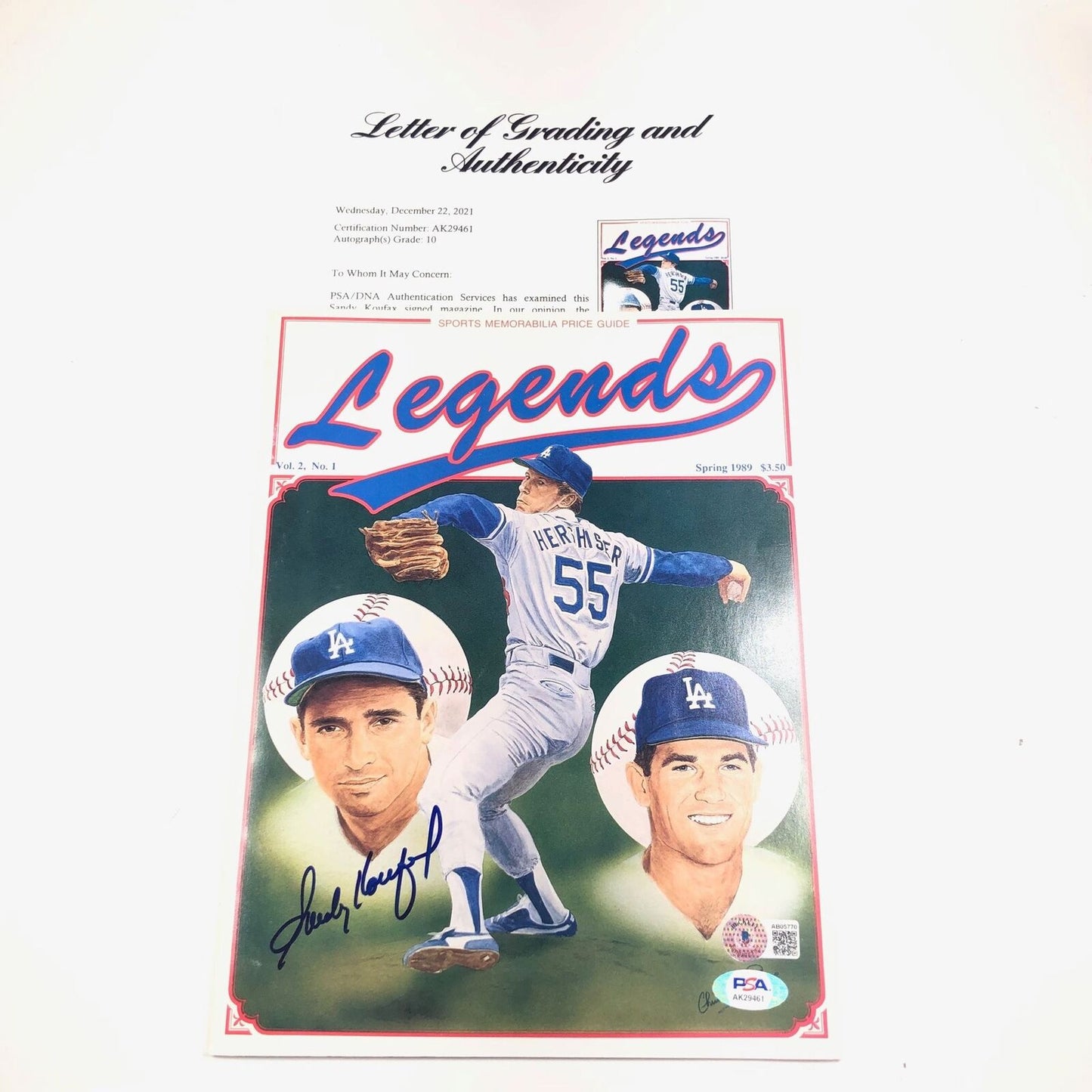 Sandy Koufax Signed Legends Magazine PSA/DNA Los Angeles Dodgers Autographed Aut