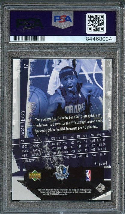 2005-06 Upper Deck Slam #17 Jason Terry Signed Card AUTO PSA Slabbed Mavericks