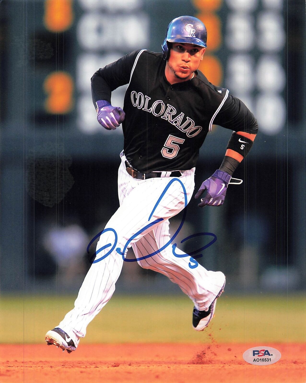 Carlos Gonzalez signed 8x10 photo PSA/DNA Colorado Rockies Autographed