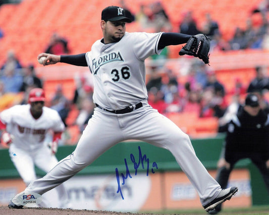 ANIBAL SANCHEZ signed 8x10 photo PSA/DNA Florida Miami Marlins Autographed