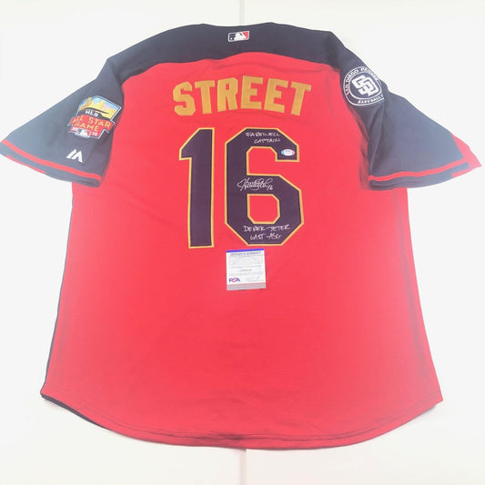 Huston Street signed jersey PSA/DNA Derek Jeter Last ASG Padres